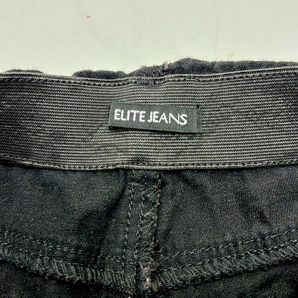 Elite Black Distressed denim Women’s Jeans size XL elastic waist‎ band (E15) - Picture 8 of 11